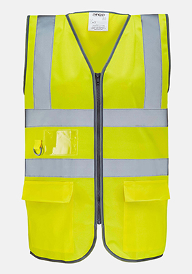 Arco Ultra Yellow / Orange Zip-Up Hi-Vis Vest